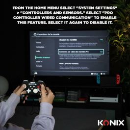 Konix AAAIK40446 Mando con Cable 3m Diseño One Piece Luffy para Nintendo Switch