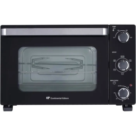 Continental Edison CEMF28B2 Mini Horno Eléctrico 28L Negro 1500W con Asador y Circulación Natural
