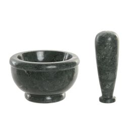 DKD Home Decor Mortero Moderno de Mármol Verde para Cocina Apto para Lavavajillas 12.5 x 7.5 x 12.5 cm