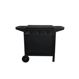 Grill Garden Barbacoa Plancha Gas 3 Quemadores Negra con Tapa Protectora y Encendido Piezoeléctrico GRI3326880021513