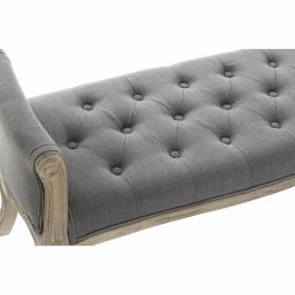 Banqueta DKD Home Decor Natural Gris oscuro Madera de caucho Lienzo 109 x 44,5 x 60 cm