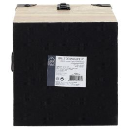 Home Deco Factory Juego de 3 Cajas Cuadradas de Madera Decorativas Rústicas con Asas, Grande 30x30x30 cm, Mediana 25x25x25 cm, Pequeña 20x20x20 cm