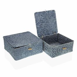 Cesta Multiusos Versa Azul Algas marinas 23 x 10 x 23 cm 20 x 20 x 9 cm Con Tapa (2 Unidades) Precio: 11.49999972. SKU: S3408189