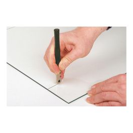 Wolfcraft 4108000 Cortador de vidrio estándar para cristales de 3-5mm, mango de madera lacada, rueda de corte intercambiable, incluye 6 ruedas de repuesto