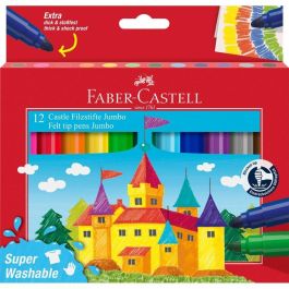 FABER-CASTELL Filzstift Jumbo Super Lavable, 12 rotuladores de colores con punta redonda para niños Precio: 17.5000001. SKU: B17MVKJW4F