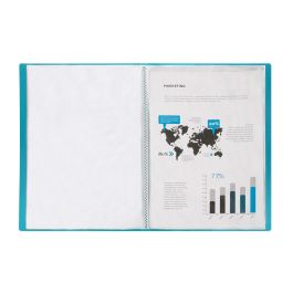 Carpeta Liderpapel Escaparate 47482 10 Fundas Polipropileno Din A4 Azul Translucido