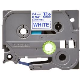 BROTHER Cinta laminada blanco/azul 24mm Precio: 19.68999967. SKU: B13YPLMATG