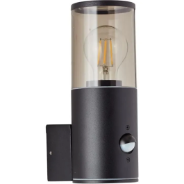 Brilliant BRI4004353405679 Aplicación exterior Sergioro con detector, Depoli negro, E27 20W