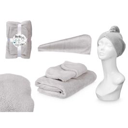 Toalla Capucha Gris Claro Berilo 22x11x25 cm - Juego 70x140 cm + Capa 25x65 cm (6 Unidades) Precio: 53.49999996. SKU: B17B7957L2