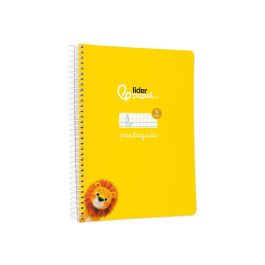 Cuaderno Espiral Liderpapel Din A5 Pautaguia Tapa Blanda 40H 75 gr Cuadro Pautado 5 mm Color Amarillo 5 unidades