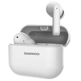 Daewoo DW2005 Auriculares Bluetooth con estuche de carga, Autonomía 6h, Blancos