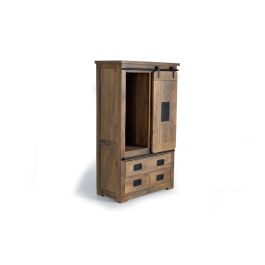 Giner y Colomer Armario Industrial de Madera de Mango con Metal, 150x90x45 cm