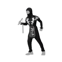 Disfraz de Ninja para Niño, Color Negro y Blanco, Talla 10-12 Años, Completo con Camiseta, Pantalón, Chaleco y Accesorios, Ideal para Carnaval Disfraz de Ninja para Niño, Color Negro y Blanco, Talla 10-12 Años, Completo con Camiseta, Pantalón, Chaleco y Accesorios, Ideal para Carnaval