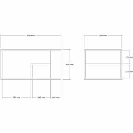 Mesa de centro rectangular EROS de travertino - 80 x 50 x 40 cm - CAL1738350732989