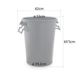 Sp Berner Cubo de Basura 100 Litros Negro Sin Tapa Polipropileno Ø53x65,5cm