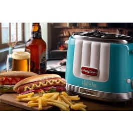 Ariete 206/01 Máquina para Hot Dog Party Time, Automática, Caliente, Capacidad 2 Bollos, Color Azul