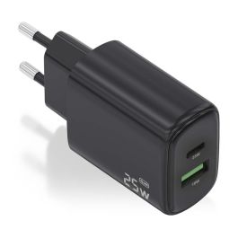 AISENS - CARGADOR 25W, 1xUSB-C PD3.0, 1xUSB-A QC3.0, NEGRO Precio: 4.99000007. SKU: B1BSM9YQRL
