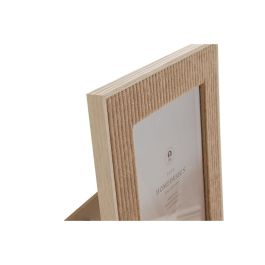 Marco de Fotos Home ESPRIT Marrón Beige Terciopelo Cristal Moderno (4 Unidades)