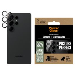PanzerGlass PicturePerfect Protector de Lente de Cámara para Samsung Galaxy S25 Ultra, Vidrio Templado, Resistente a Golpes y Rayones, Aplicación en Seco, Transparente, 1 unidad