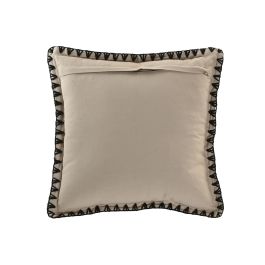DKD Home Decor Cojín Tradicional de Lino/Poliéster Natural y Negro 45 x 45 cm (2 Unidades) Tejido con Cremallera