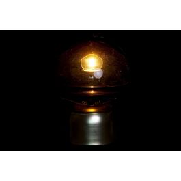 DKD Home Decor Adorno Luminoso Navideño Moderno Cristal y Metal LED Ámbar Dorado 14x14x20 cm, Pilas AAA