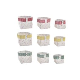 DKD Home Decor Cesta Shabby Vichy Sweet Algodón Poliéster 14x14x14 cm Set de 3 Colores Surtidos Precio: 20.62566. SKU: B19FVZH5XZ