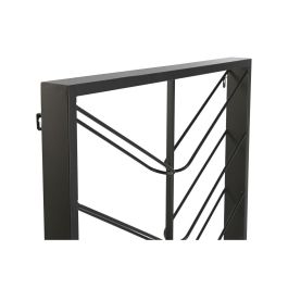 DKD Home Decor Botellero Loft de Pared para 16 Botellas - Estantería de Metal Negro 160x70x6 cm
