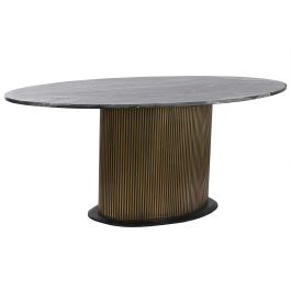 Mesa Ovalada Comedor Moderno DKD Home Decor Negro Dorado 110 x 76 x 200 cm