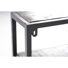 Giner y Colomer Estantería de Madera de Mango Maciza Natural 80x80x18 cm Negro