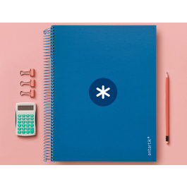 Antartik Cuaderno espiral A4 forrado 120 hojas 90 gr azul oscuro
