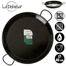 Paellera esmaltada La Dehesa 46 cm, 12 raciones, acero negro, apta gas/horno/leña (4 Unidades)
