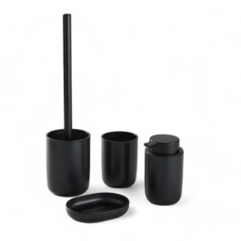 Today TOD3574641271350 Juego de 4 Accesorios de Baño - Vaso, Dispensador de Jabón, Escobilla - Negro Precio: 25.4999998. SKU: B122NCLP5N
