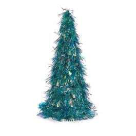 Figura Decorativa Árbol de Navidad Espumillón Azul Polipropileno PET 24 x 46 x 24 cm (24 Unidades)