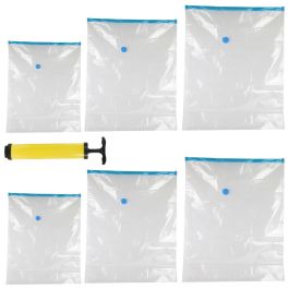 Idebox Juego de 6 Bolsas de Vacío con Bomba para Almacenamiento Inteligente