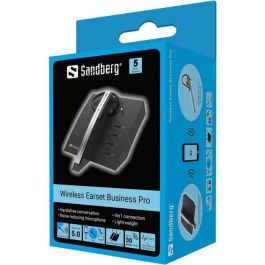 Sandberg Sandberg Wireless Earset Business Pro Auricular Individual Inalámbrico con Micrófono Reductor de Ruido y Conexión Multipunto para PC, Smartphone, Tablet, TV