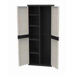 TITANIO PLASTIKEN Armario de 2 puertas con estantes y armario A70 x P44 x A176 cm Beige y negro TITANIO Gama interior / exterior Precio: 138.78999959. SKU: B1CL4SCJ2F