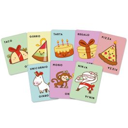 LÚDILO Juego de cartas Taco, Gorro, Tarta, Regalo, Pizza 803105, Portugués, Español