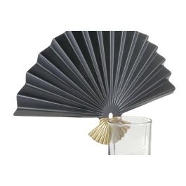 DKD Home Decor Portavela Oriental de Pared, Hierro y Cristal, Negro, Terracota, Dorado 9x35x35 cm (2 Unidades)