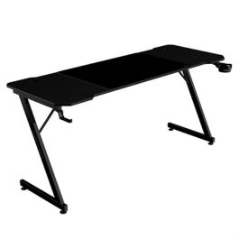 Mars Gaming MGD-X160 Mesa Ergo 160x60 cm con Alfombrilla XXL, Soporte para Cascos y Botellas, Fibra de Carbono