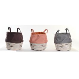 DKD Home Decor Cesto de Ropa Basicos Poliéster Gris Burdeos 28x30x28 cm (Pack de 3 Unidades) Precio: 18.30246. SKU: S3029030