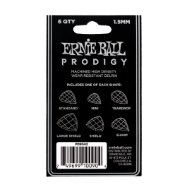 ERNIEBALL Bolsa De Púas Prodigy Negra Multipack 1,5 Mm - 6 Unidades