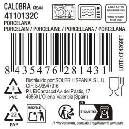 La Mediterranea Mug Calobra Crema 100 cc (6,3 cm ancho x 6,8 cm alto x 9 cm largo) (36 Unidades)