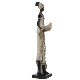 Figura Decorativa Alexandra House Living Beige Plástico Africana 16 x 25 x 58 cm