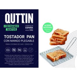 Quttin Tostador de Pan de Acero con Mango Plegable Medidas 20x20x1.2 cm