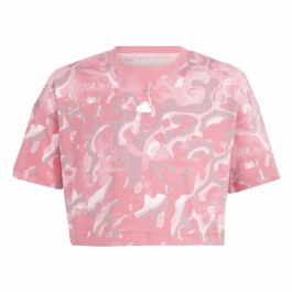Camiseta de Manga Corta Infantil Adidas Jg Fi Aop Rosa