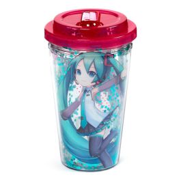 PUCKATOR Vaso Reutilizable Hatsune Miku 500ml SK Ecozen Libre BPA, Doble Pared Mantiene Frío, No Apto Microondas/Lavavajillas