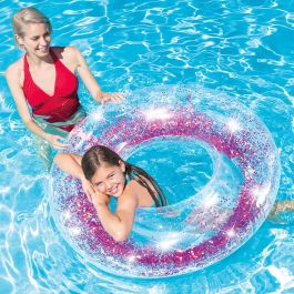 Flotador Hinchable Donut Intex Transparente Purpurina Ø 119 cm (6 Unidades)