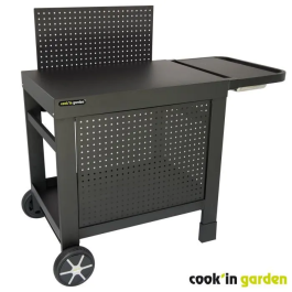 Cook'In Garden Carro REVA 110 PREMIUM AUC3326880017806 - 100% Metal - Superficie 108x55 cm - 1 Estante, 1 Faldón, 1 Salpicadero