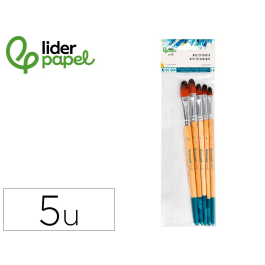 Liderpapel Pinceles Sintéticos Punta Lengua de Gato Bolsa de 5 Unidades Tamaños Surtidos Certificado FSC Precio: 6.534. SKU: B1JAE4D9D2
