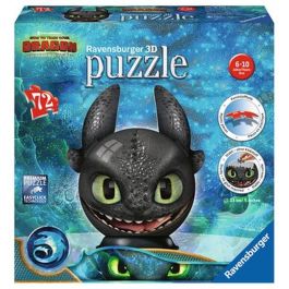 Ravensburger Puzzle 3D 72 Piezas Dragon Trainer con Orejas - Figura de 19 cm. Juguete Educativo para Niños +6 Años